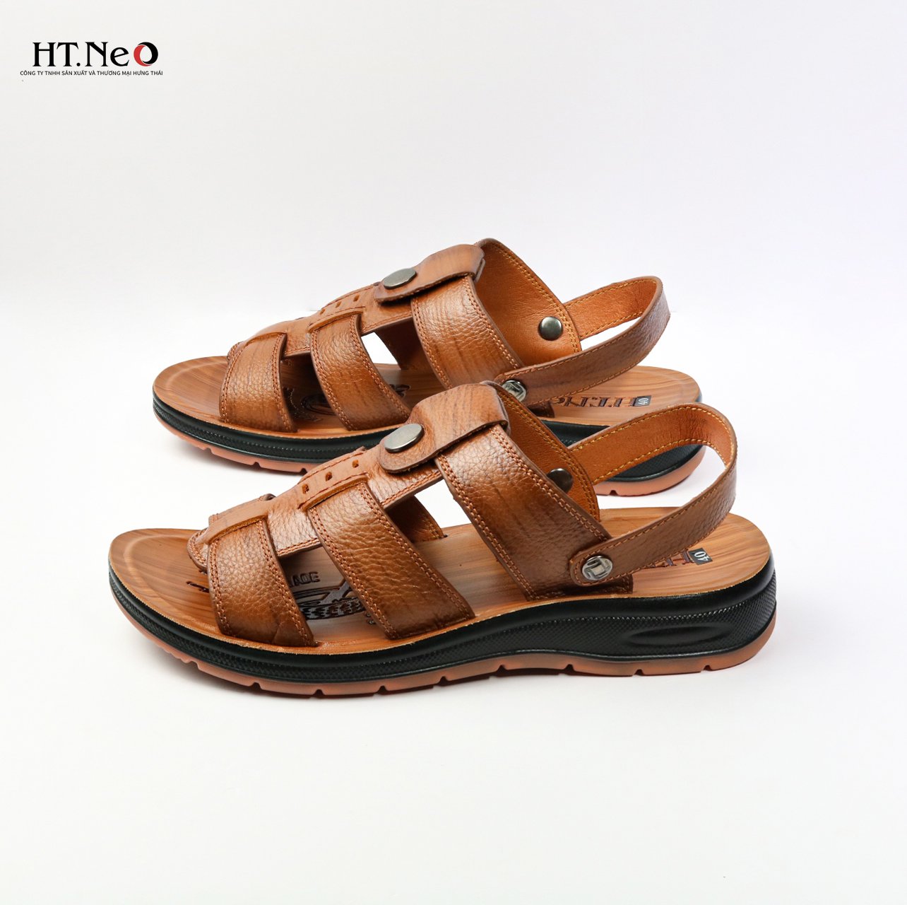 Sandal nam đế cao - Sandal nam(chính hãng) HT.NEO 100% da bò tự nhiên, kiểu dáng và màu sắc nổi bật, quai da siêu bền chắc SD96 ):