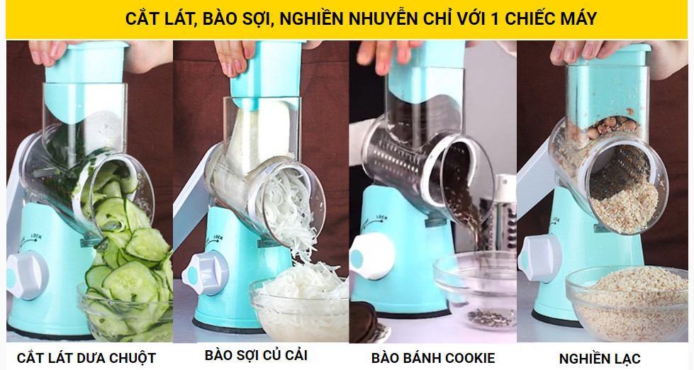 MÁY CẮT LÁT, BÀO SỢI MỌI LOẠI CỦ QUẢ 3 IN 1