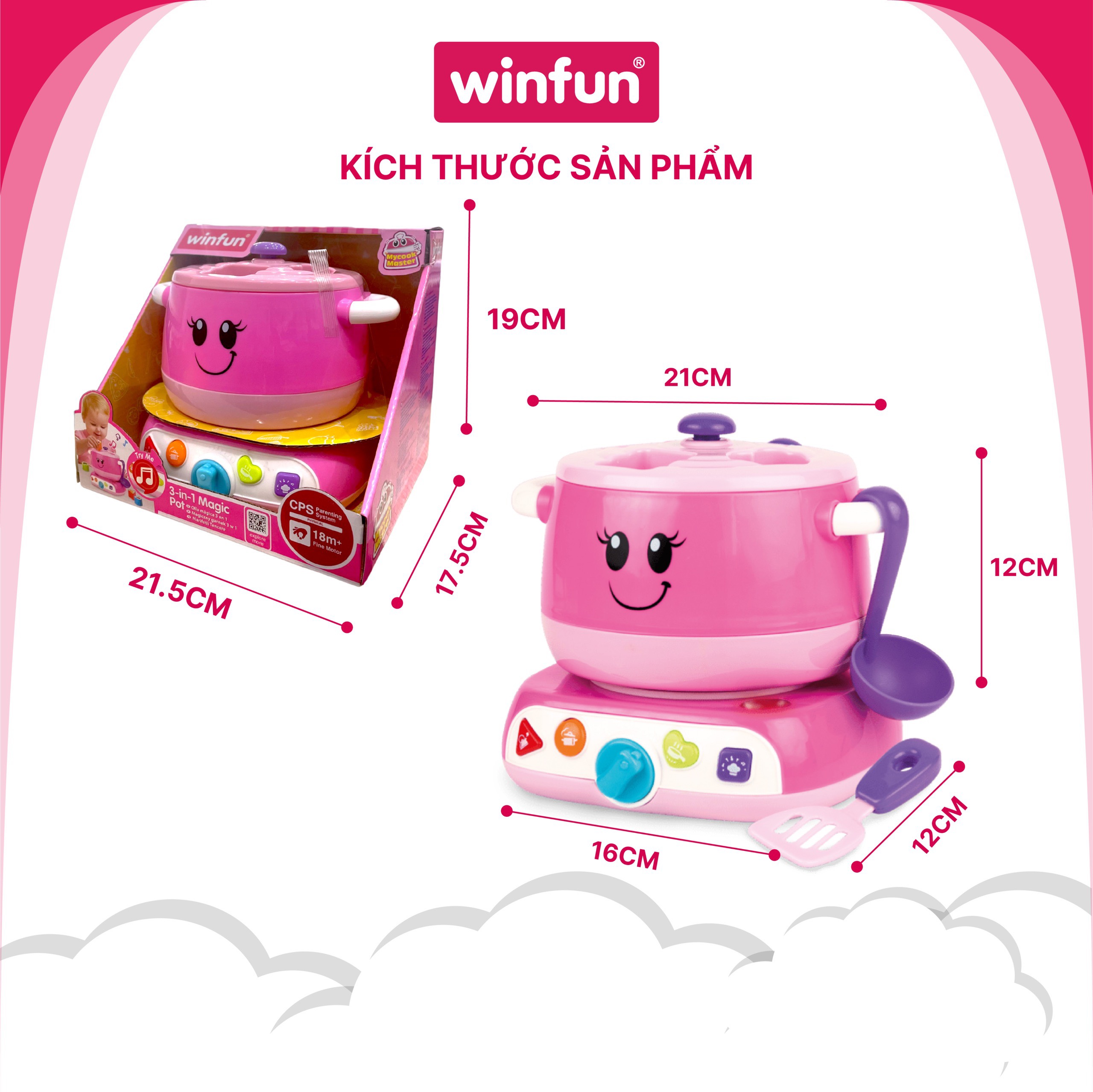 Đồ chơi nấu ăn Winfun 3-in-1 có đèn nhạc 0762