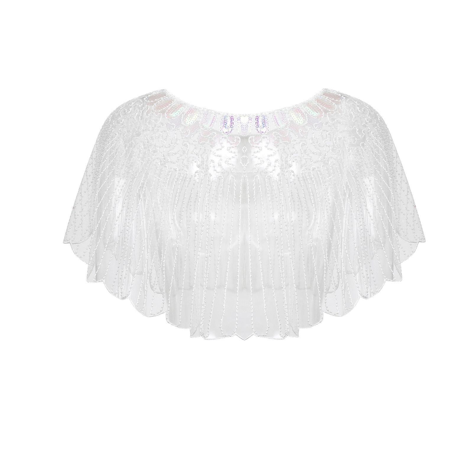 Women’s Shawl Wrap, Sequin Shawl Cape, Casual Shawl Scarf Dresses Fashionable Clothing Sequin Bridal Shawl Evening Cape for Summer Dance Party