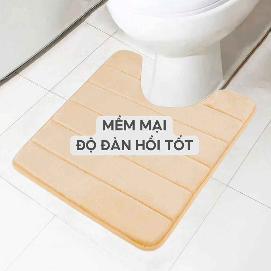 Thảm lót sàn toilet Jean Perry memory foam thấm hút nhanh khô 53x60cm