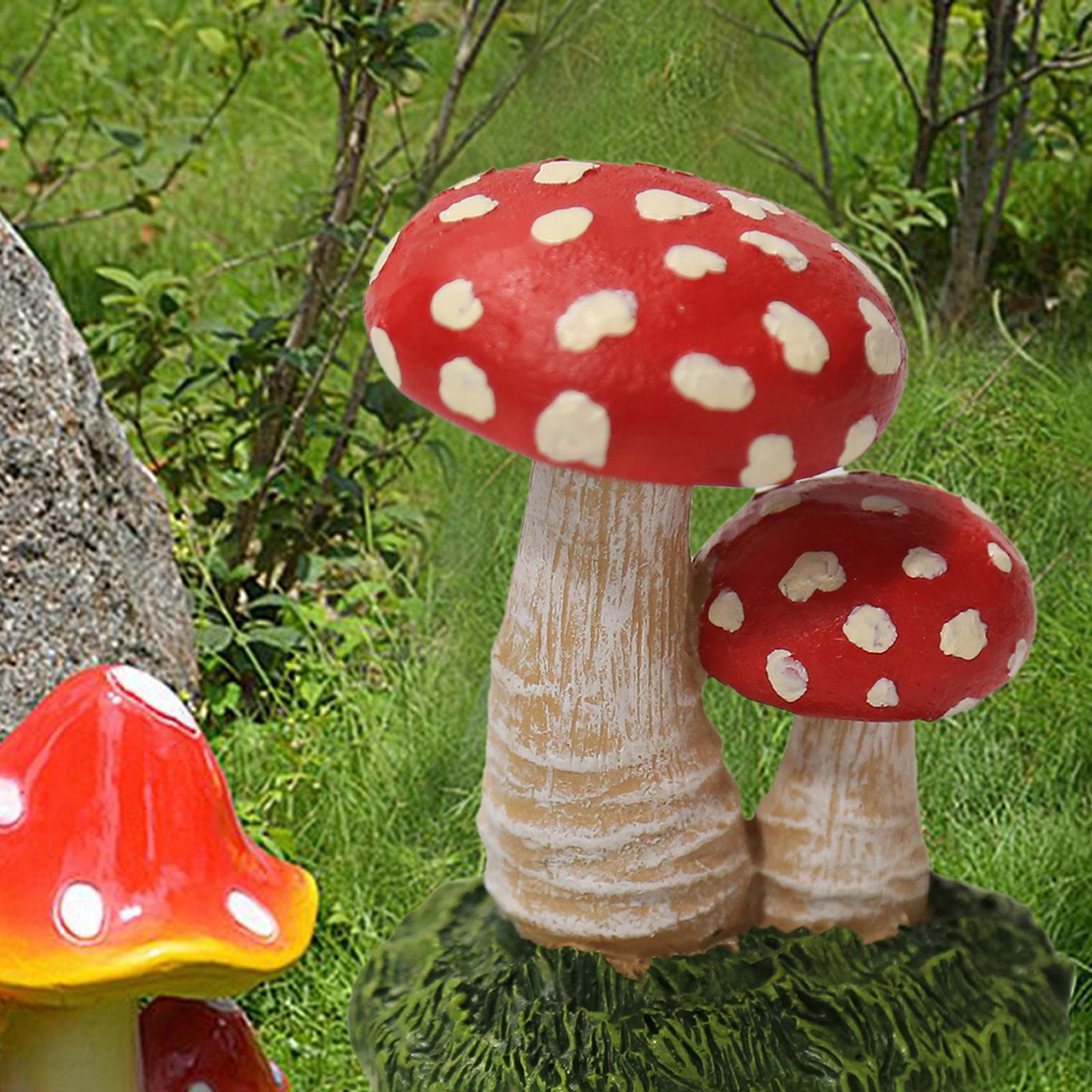 Mushroom Figure Yard Decoration Garden Ornament Durable Figurine for Fairy Patio