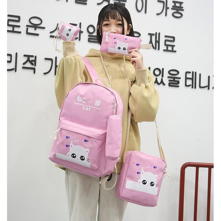 BỘ 5 MÓN BALO MÈO CUTE - HÀNG NHẬP CAO CẤP