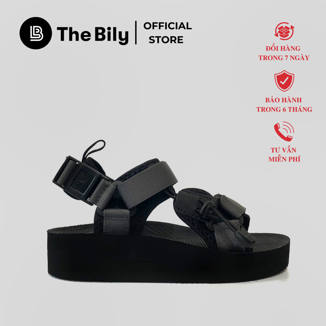 Giày Sandal Nữ The Bily 01W Quai Chéo Dây Rút - Màu Xám BL01WX