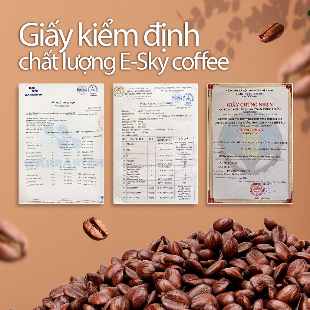 Cà Phê Rang Xay Nguyên Chất Signature E-SKY Coffee (Cafe Robusta - Arabica - Culi) Pha Phin Pha Máy Cold Brew 250g-500g