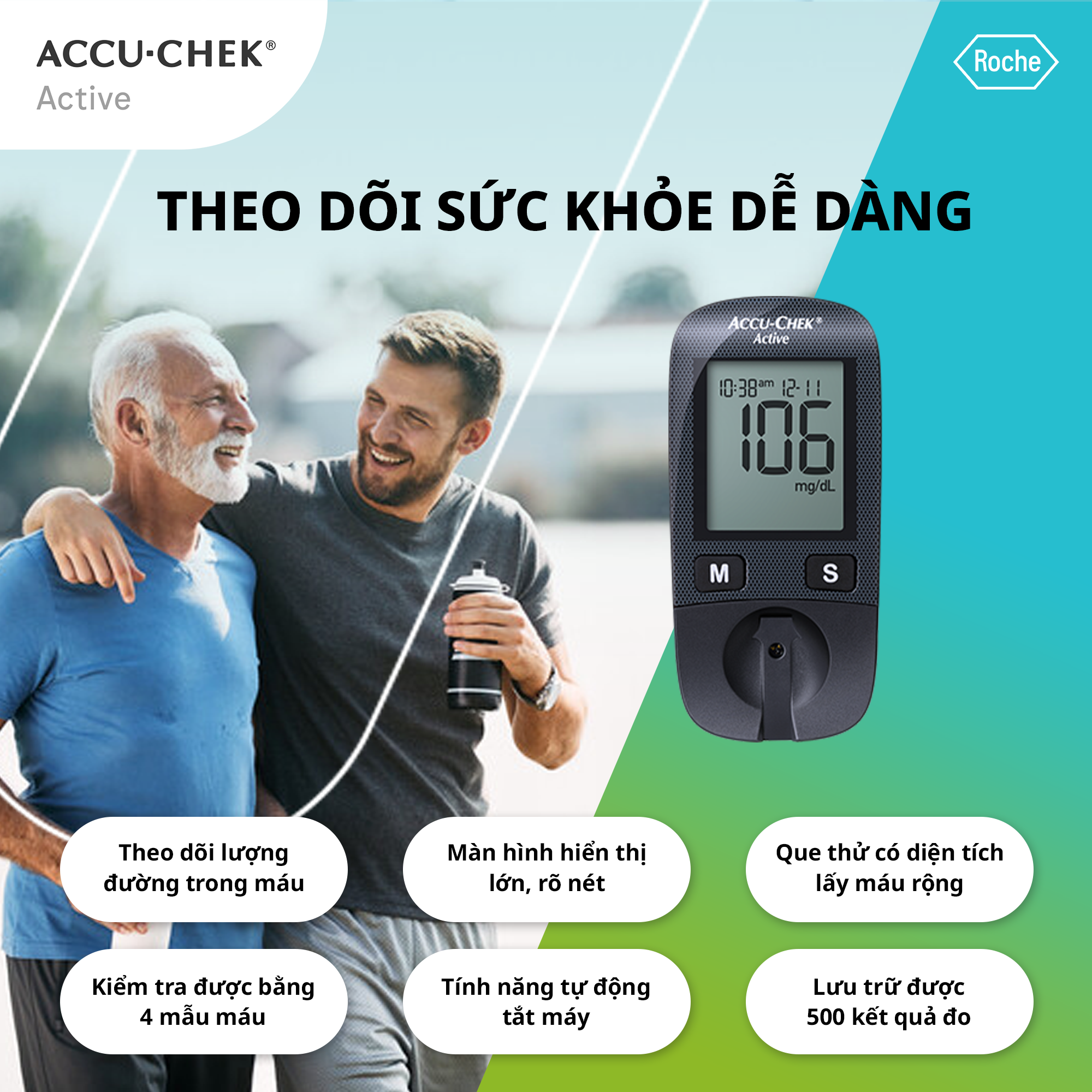 Máy Đo Đường Huyết ACCU-CHEK Active Dùng Cho Cá Nhân