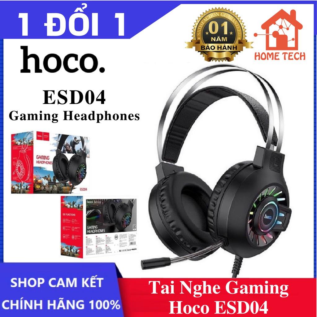 Tai nghe Gaming chụp tai Hoco ESD04 có mic đàm thoại,  jack 3.5 - Hàng chính hãng