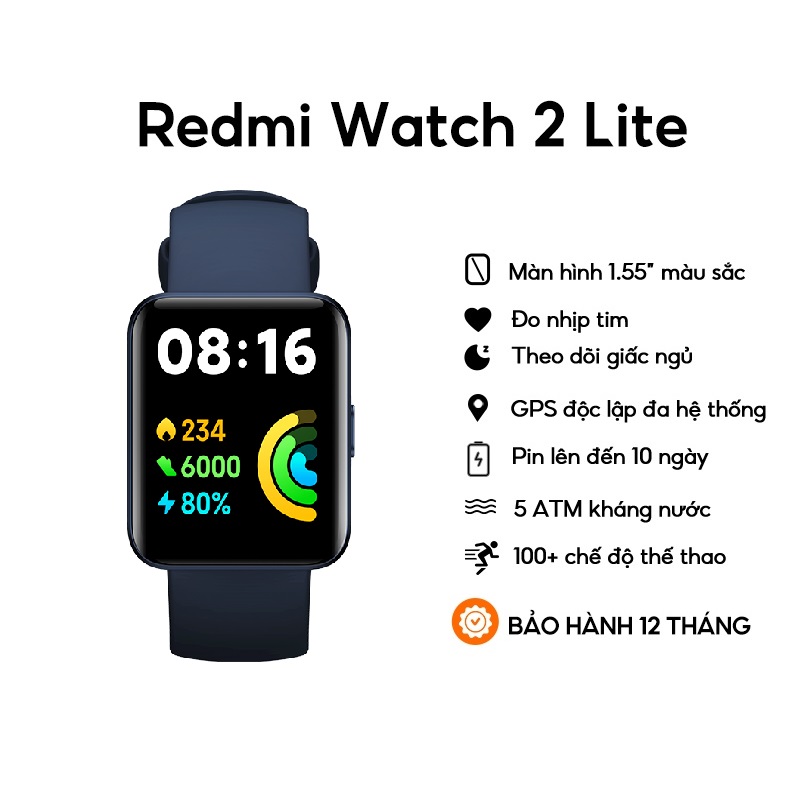 Đồng thông minh Xiaomi Redmi Watch 2 Lite - Hàng Chính Hãng