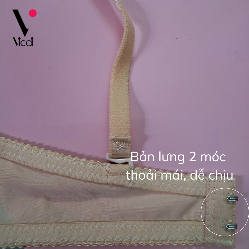Áo lót nữ nâng ngực trơn, mỏng, có gọng Vicci AV.06 (phiên bản nâng cấp của AV.04) cúp chéo, dây vai có thể tháo rời, mềm mại, thoải mái tuyệt đối