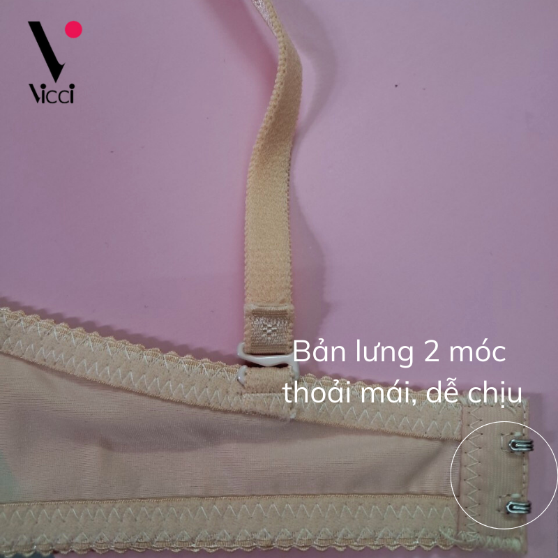 Áo lót nữ nâng ngực trơn, mỏng, có gọng Vicci AV.06  cúp chéo, dây vai có thể tháo rời, mềm mại, thoải mái tuyệt đối