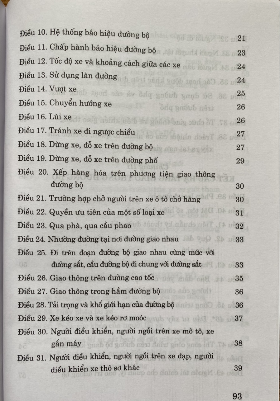 Luật Giao Thông Đường  Bộ ( hiện hành) ( sửa đổi, bổ sung  năm 2018,2019)