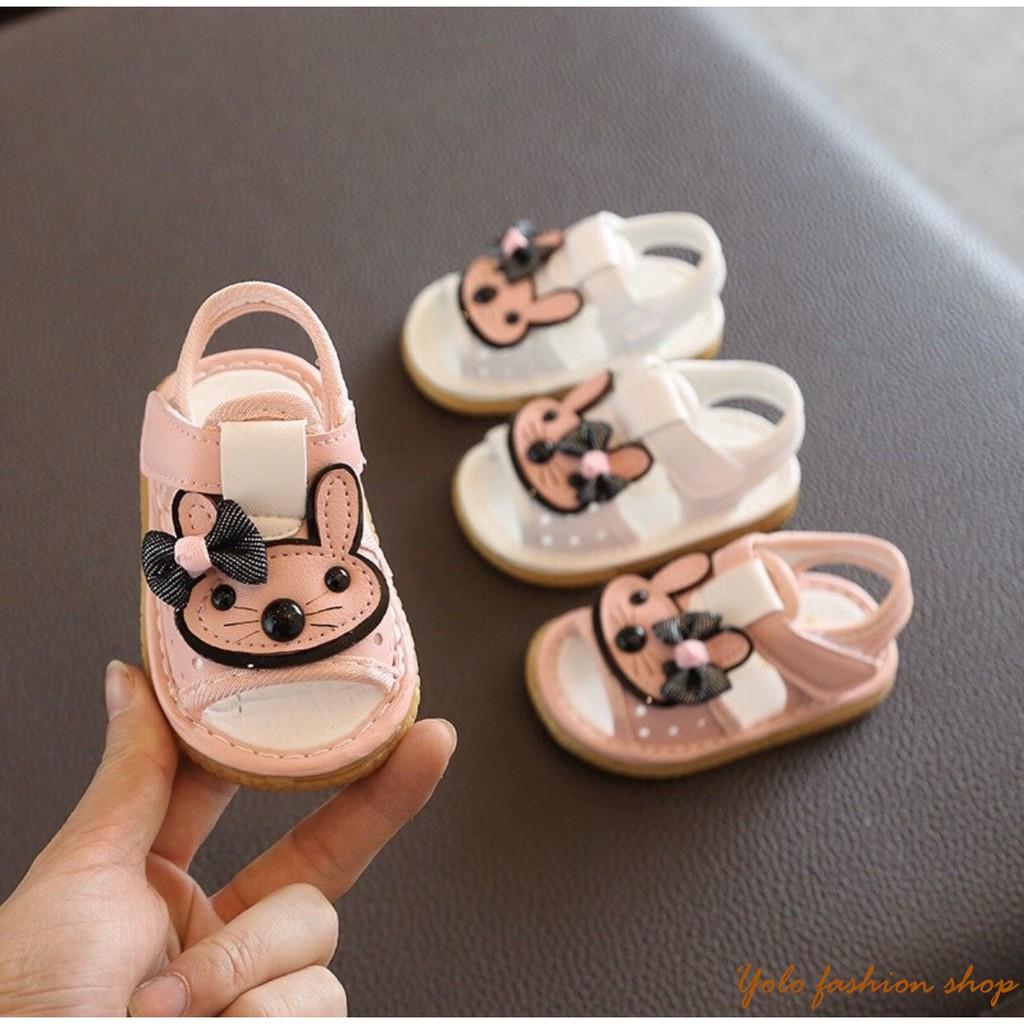 SN6_Giày sandal tập đi cho bé gái hình thỏ siêu dễ thương - Hàng QC cao cấp