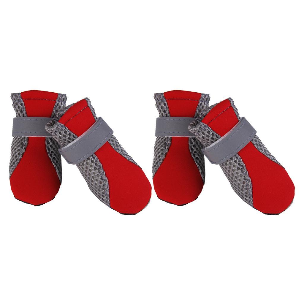 S/M/L Skid-proof Pet Dog Shoes, Puppy Boots Booties, Pets Paw Protector Red S