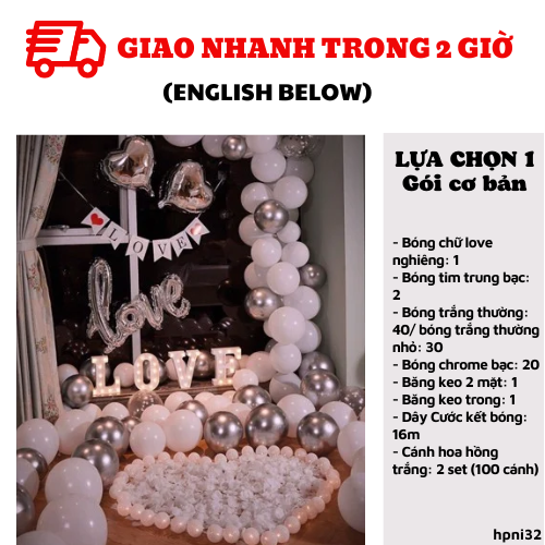 Bộ bong bóng trang trí kỉ niệm ngày cưới hpni32