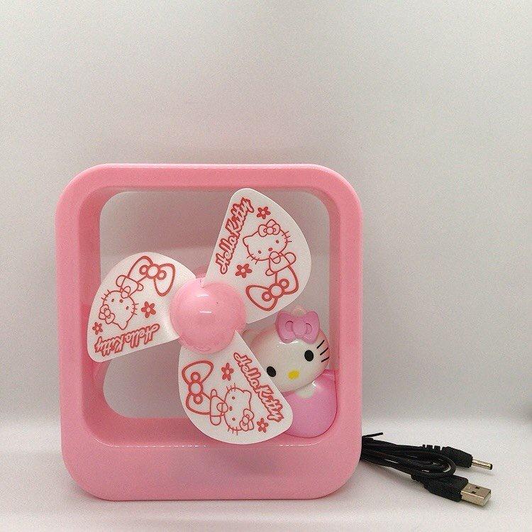 GK QUẠT ĐỂ BÀN CARTOON FAN, QUẠT HELLO KITTY