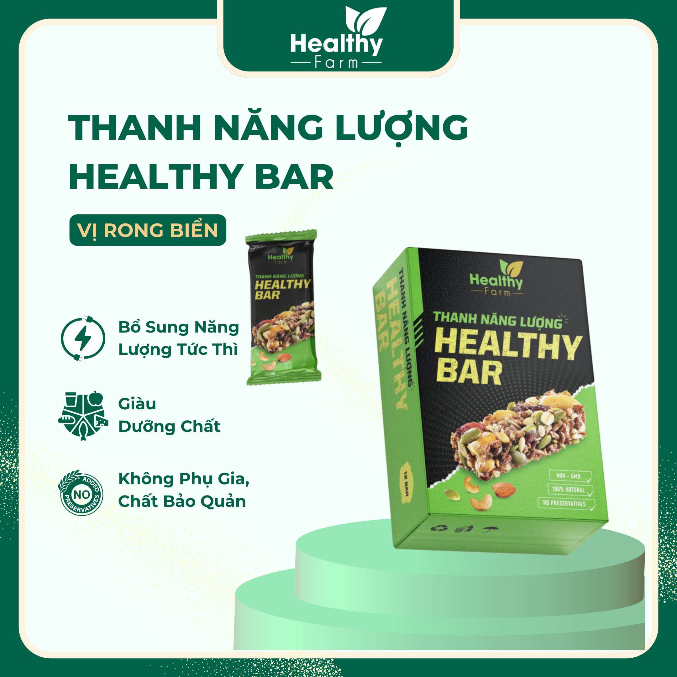 Thanh Năng Lượng Healthy Bar - Vị Rong Biển - 12bar