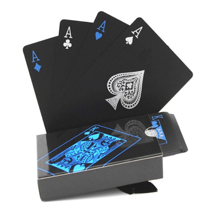 Bộ Bài Tây Poker Màu Đen Cao Cấp Bằng Nhựa Pvc Chống Thấm Nước