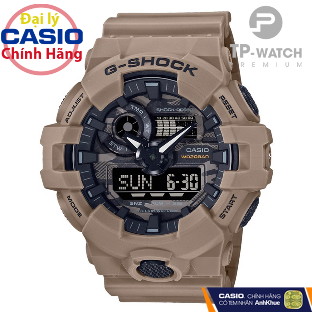 Đồng Hồ Nam Dây Nhựa Casio G-Shock GA-700CA-5ADR Chính Hãng - GA-700CA-5A CAMO