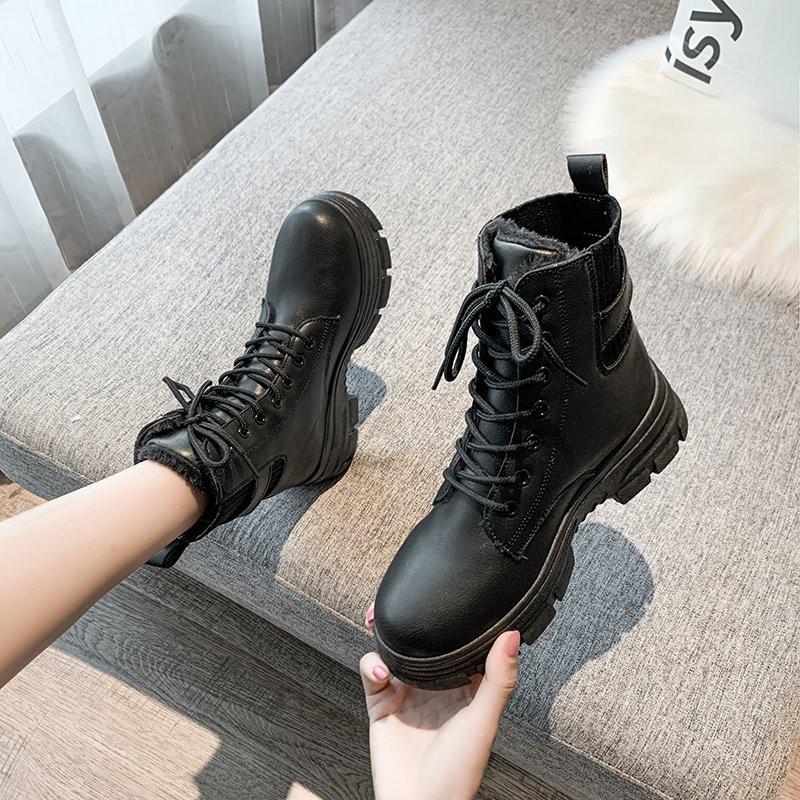 Giày bốt Martin cột dây thời trang mùa đông cá tính hợp thời trang
