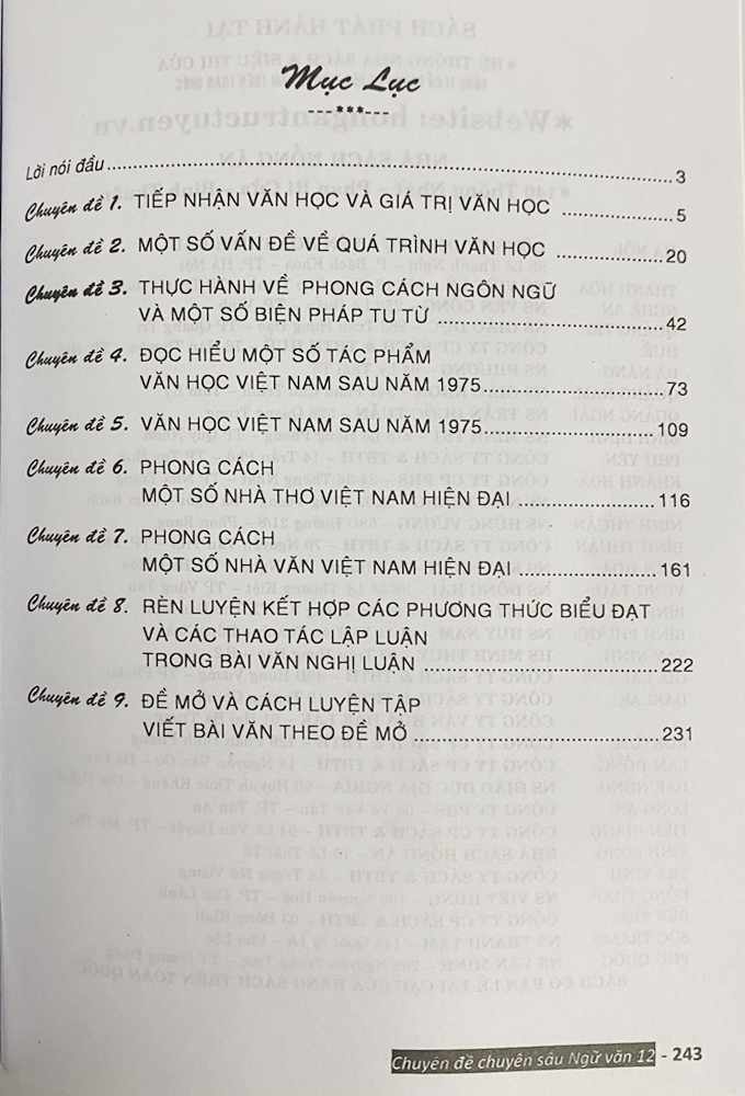 Sách Chuyên đề chuyên sâu bồi dưỡng Ngữ văn 12 - Ôn thi THPT