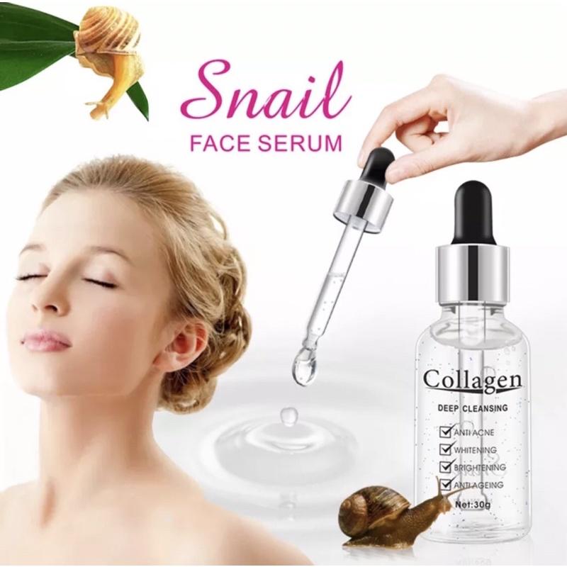 Collagen Serum Mặt Ốc Sên Dưỡng Ẩm Làm Trắng Làm Sáng Dưỡng Ẩm Phục Hồi Săn Chắc Kiểm Soát Dầu Thu Nhỏ Lỗ Chân Lông…