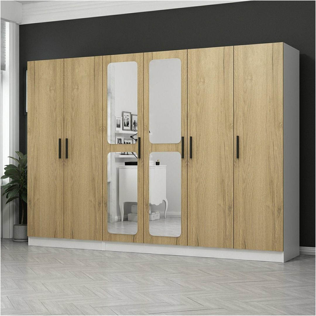 Tủ quần áo gỗ hiện đại SMLIFE Crissio | Gỗ MDF dày 17mm chống ẩm | D270xR52xC190cm