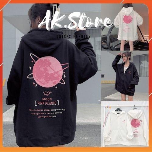 Áo Hoodie Nỉ - Áo Khoác Nỉ Nam Nữ Unisex MOON 2 Màu Cực Hot