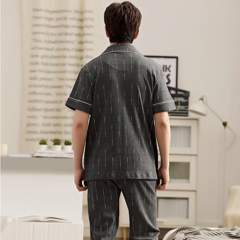 1504-Bộ Pijama cộc tay nam cotton 100% thoáng mát, không kích ứng da, size L-3XL (M1504)
