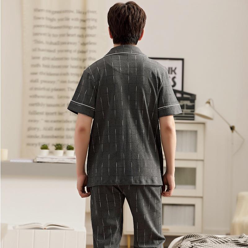 1504-Bộ Pijama cộc tay nam cotton 100% thoáng mát, không kích ứng da, size L-3XL