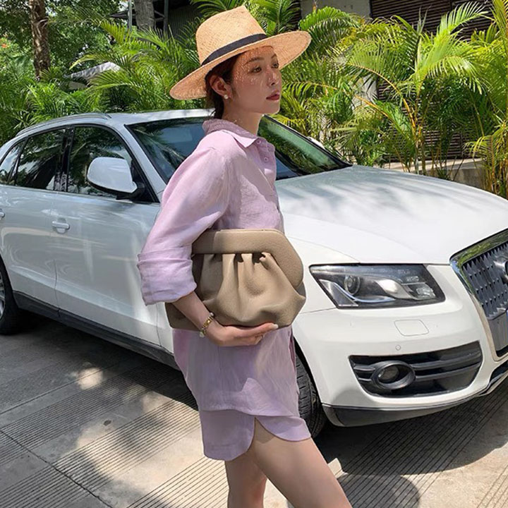 Áo sơ mi nữ công sở form rộng cổ đức ArcticHunter, chất vải linen thô Premium mềm mát sang trọng, thời trang thương hiệu chính hãng