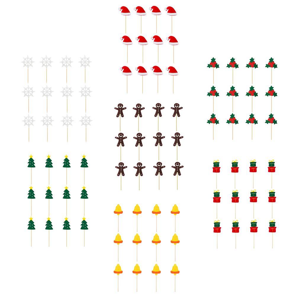 12 Pcs Christmas Cupcake Toppers Cake Topper Picks for Christmas Birthday  Shower Wedding Cake Decoration ()