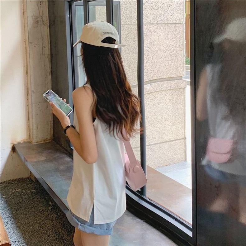 Áo Tanktop Nữ Trơn Trùm Mông Dáng Rộng