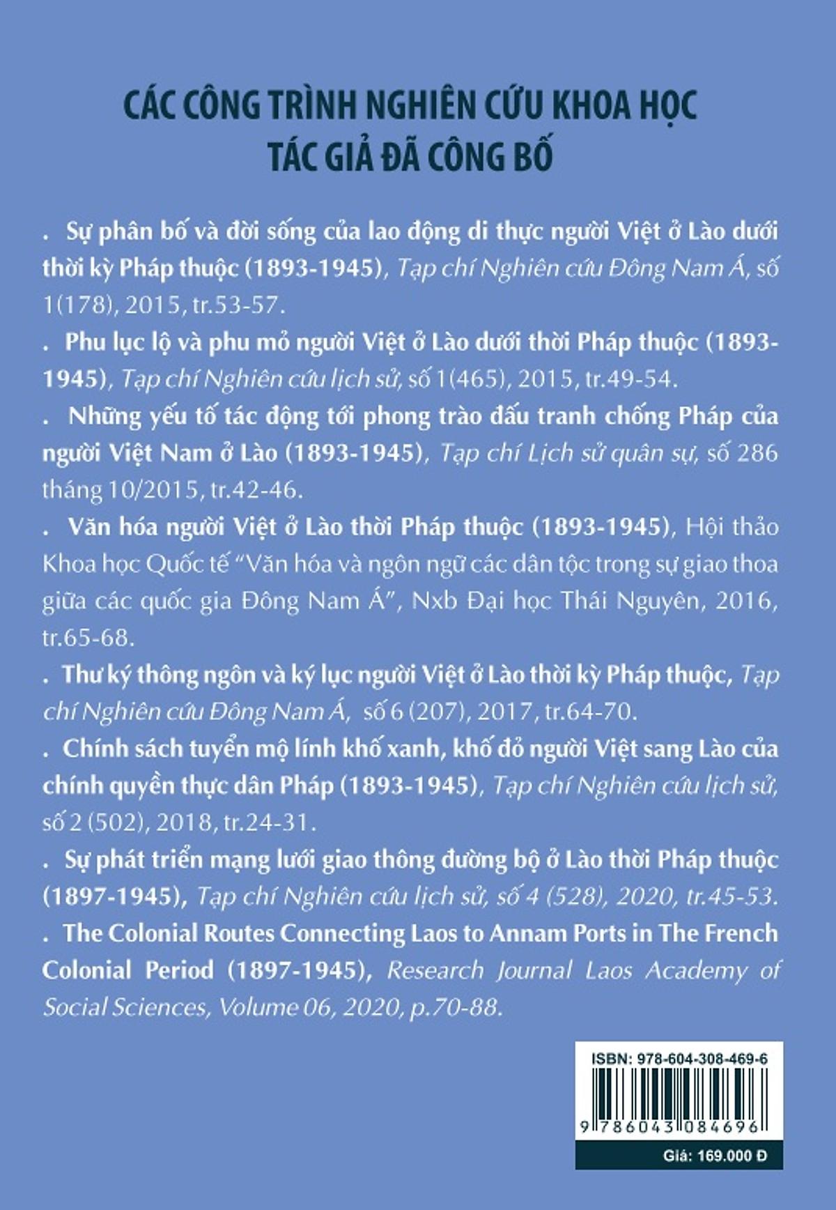 Quá Trình Di Cư Và Hoạt Động Chính Trị - Xã Hội Của Người Việt Ở Lào (1893-1945)