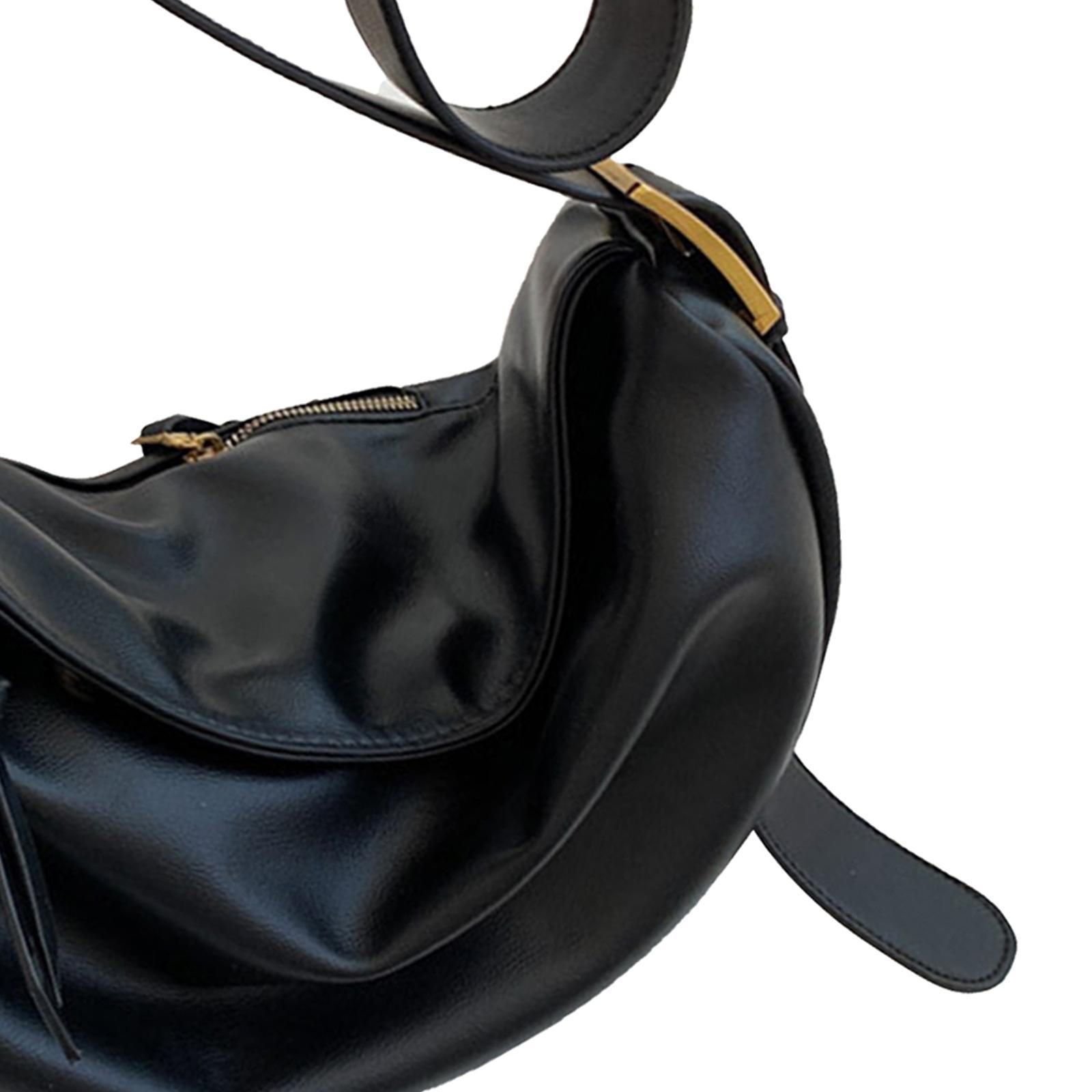 Casual Dumpling Bun Tote Lady Purse Adjustable Strap Women Girls PU Leather Shoulder Bag