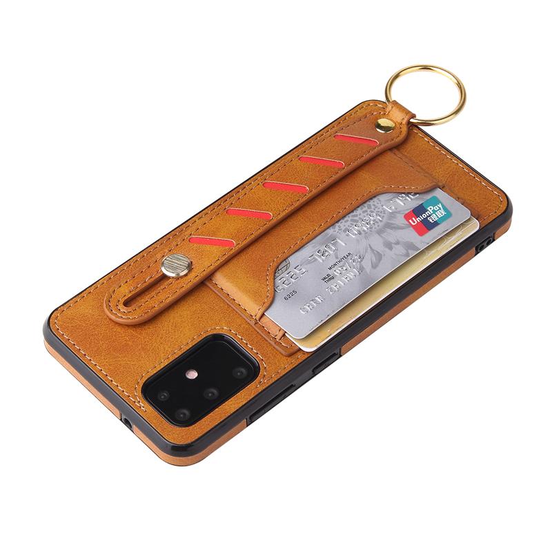 Ốp điện thoại bằng da có ngăn đựng thẻ và dây vòng tay cho HUAWEI P40 P30 MATE30 PRO