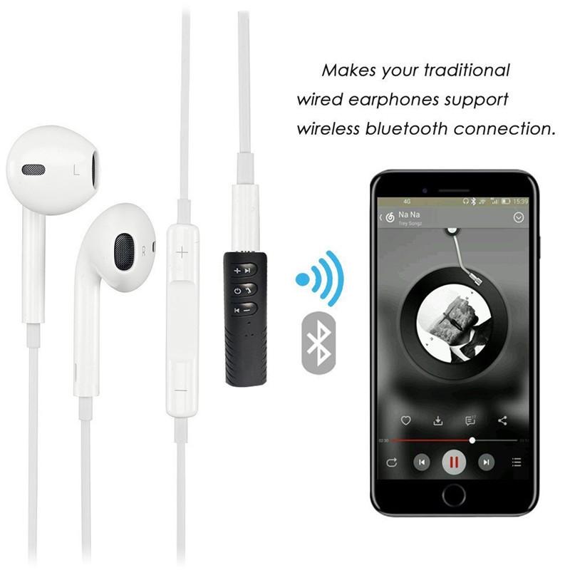 Đầu thu Bluetooth không dây Giắc cắm 3,5 mm Bộ chuyển đổi âm thanh Bluetooth Audio Music có Mic cho Loa tai nghe để được vận chuyển miễn phí Màu sắc: Đen