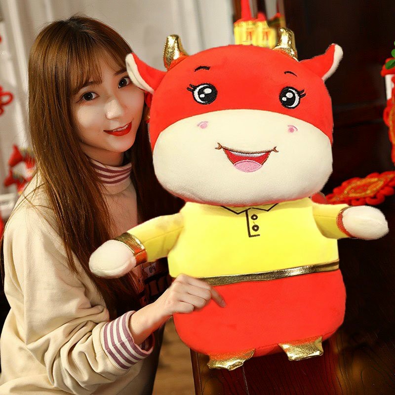 THÚ BÔNG: TRÂU VÀNG cao cấp 55CM