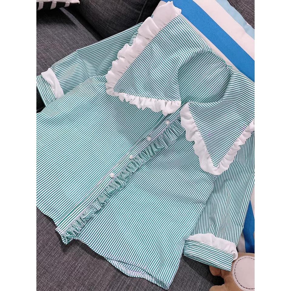 ÁO SOMI SỌC CỔ THỦY THỦ BÈO SALE