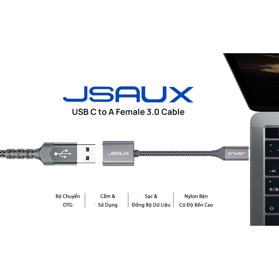 Cáp Chuyển Đổi Type C Sang Usb 3.0 Cao Cấp CD0019 JSAUX - Cho Điện Macbook, Điện thoại Samsung, Oppo, Huewei...Cáp OTG - Hàng chính hãng