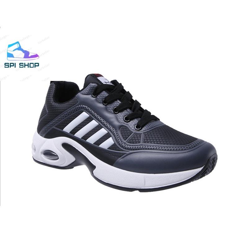 Giày Thể Thao Nam, Giày sneaker HHT, Đế Cao Có Đệm Khí  4 Sườn Sọc S022