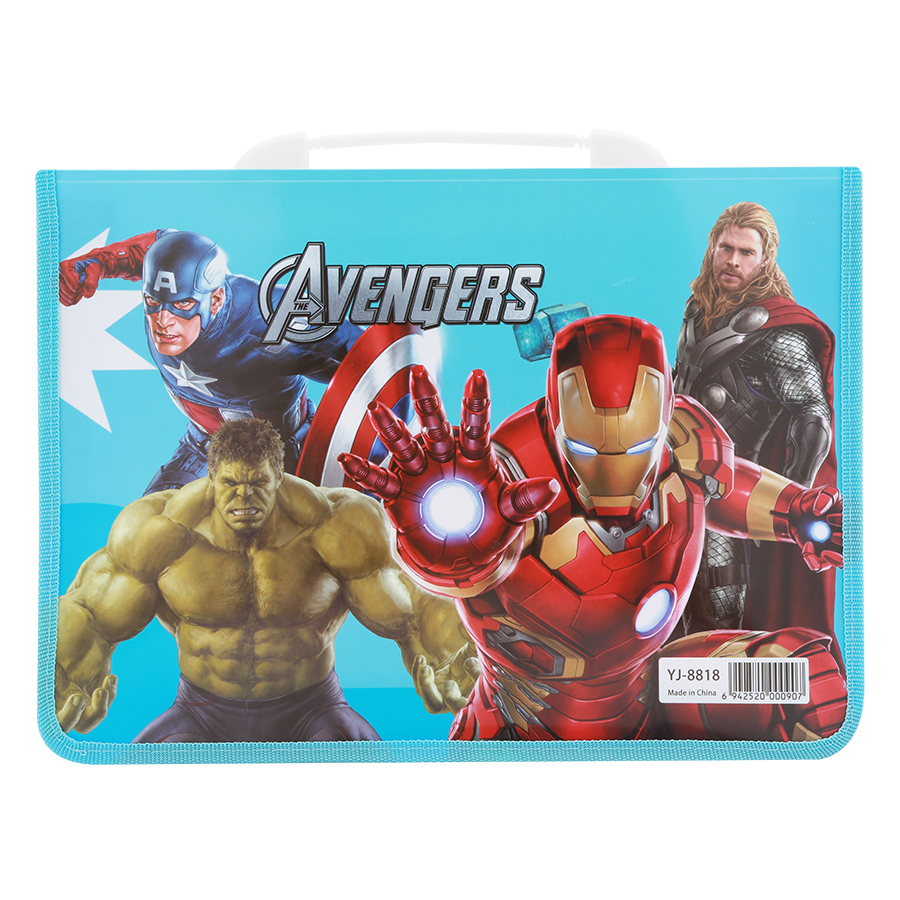 Combo Cặp Học Sinh 2 Ngăn Và Thước Nhựa - Hình Avengers