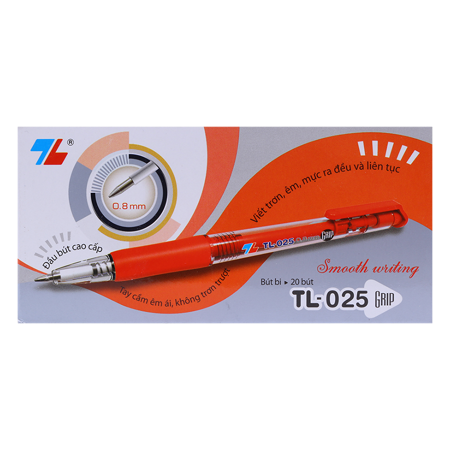 Hộp 20 Bút Thiên Long TL025 (Đỏ)