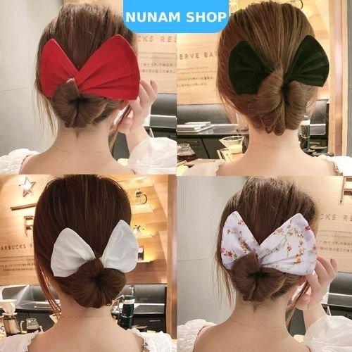 Kẹp vải bới tóc thắt nơ thời trang nhiều mẫu lựa chọn cho nữ Nunam Shop