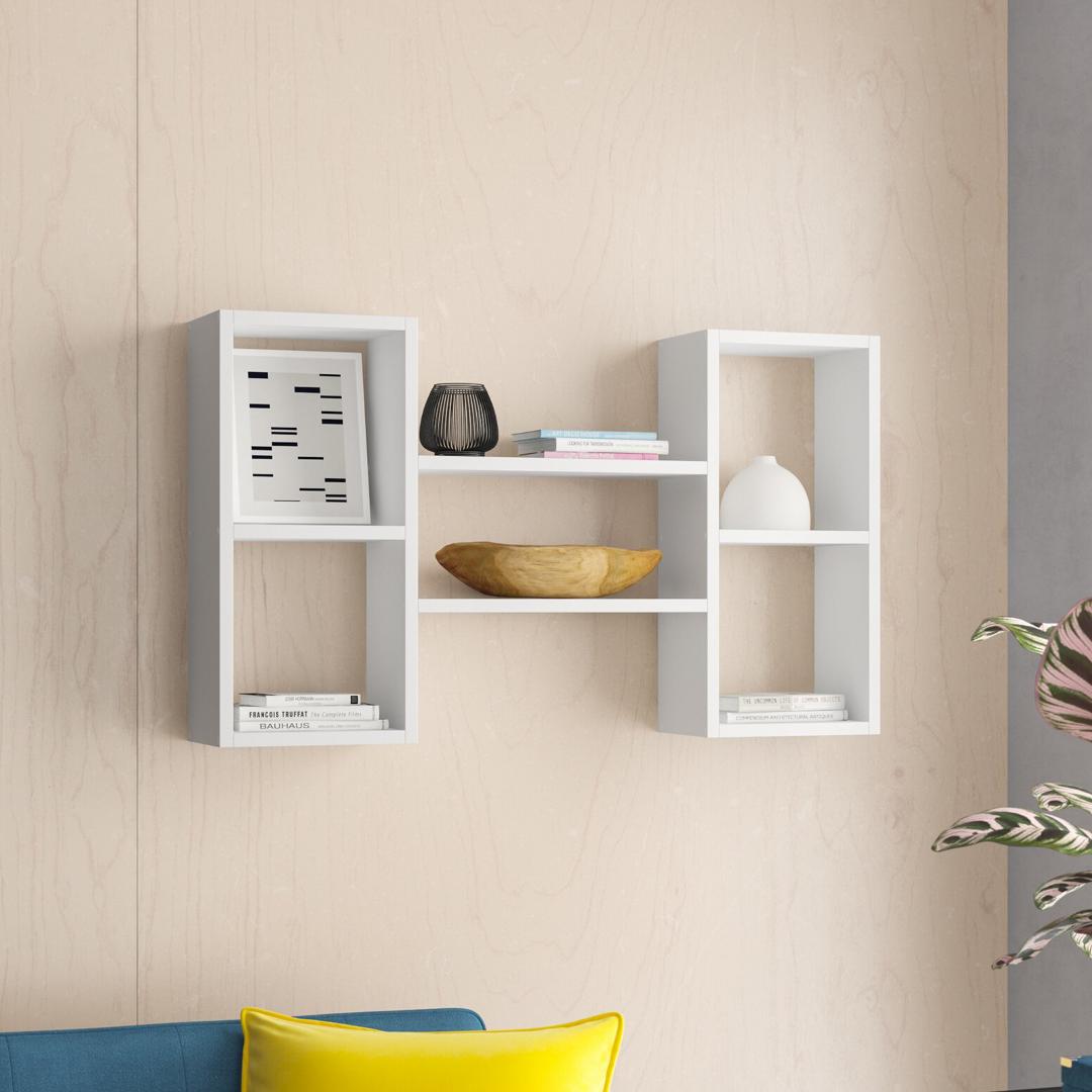 Kệ gỗ treo tường trang trí hiện đại SMLIFE Wubbo  | Gỗ MDF dày 17mm chống ẩm | D115xR20xC65cm