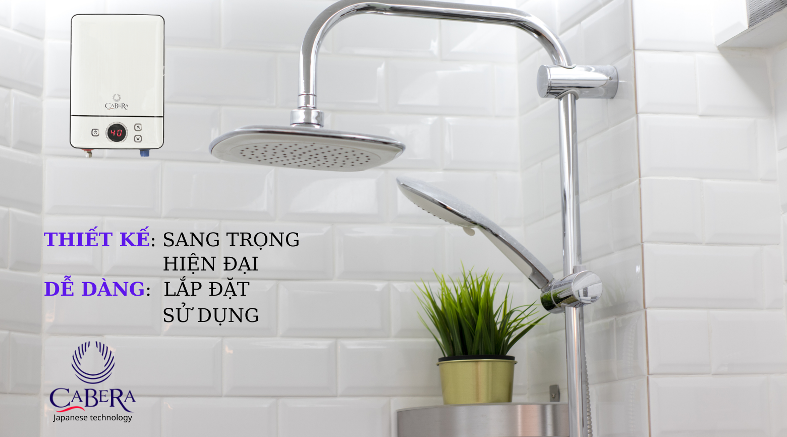 Máy nước nóng trực tiếp hồng ngoại Cabera Model CB06 Hàng Nhập Khẩu