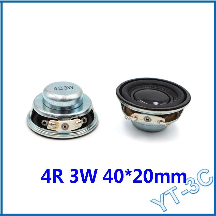 2 Chiếc Mới 40MM * 20MM Âm Thanh Mini Loa Di Động 4 Ohm 3W Loa Toàn Dải Mặt Cao Su NdFeB Từ Tính Loa