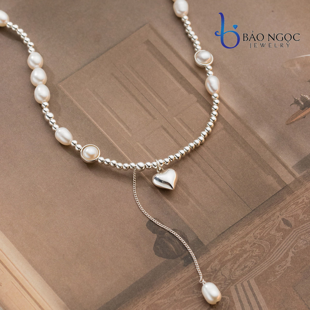 Dây Chuyền Bạc Mix Ngọc Trai Jolie, Vòng Cổ Ngọc Trai Chữ Y Sành Điệu - DB2814 - Bảo Ngọc Jewelry