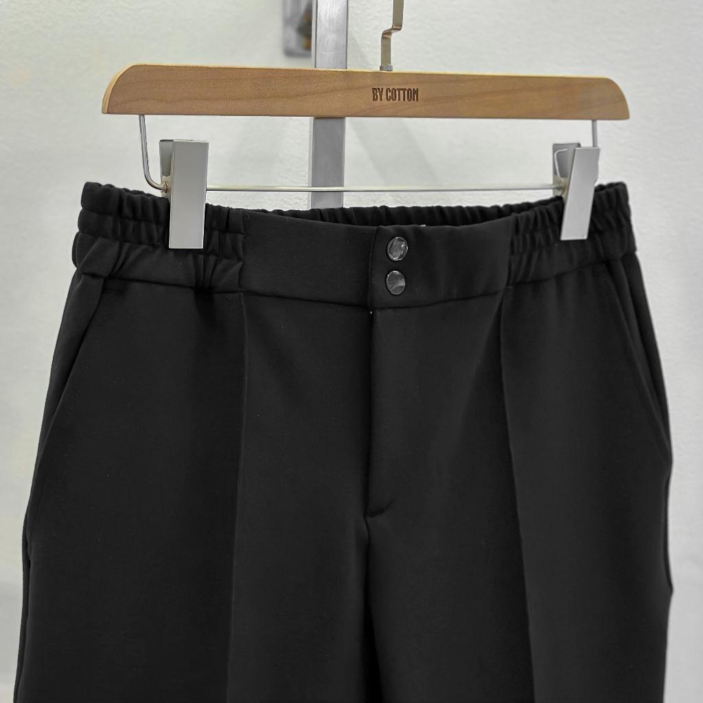 Quần Tây Dài Thun Nam BY COTTON Cotton Màu Đen