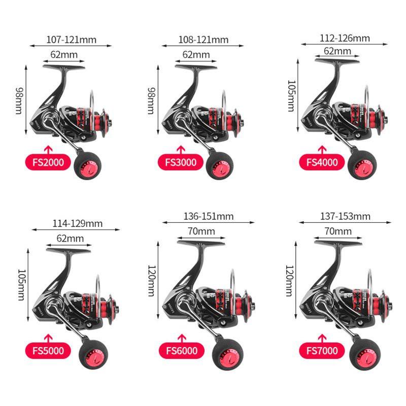 Máy Câu Cá Kim Loại Deukio FS Máy Câu Đứng 2000 Đến 7000 Chuyên Câu Lure