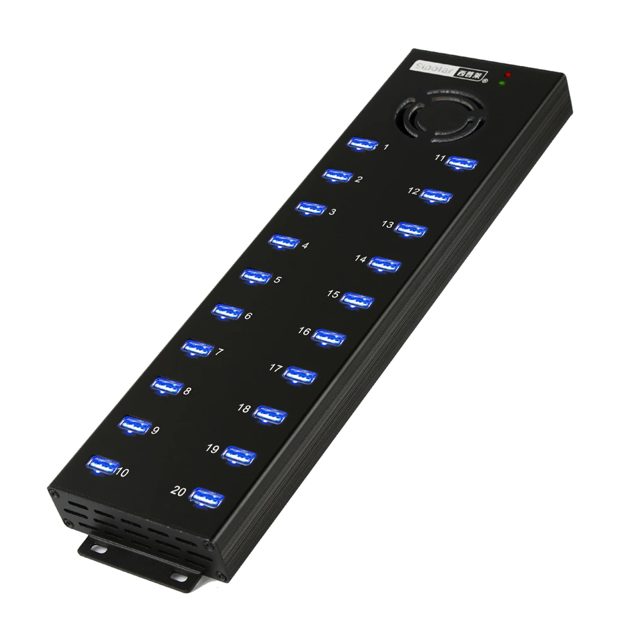 Hub usb 20 cổng Vinetteam Sipolar A-805P hỗ trợ 20 thiết bị USB , cung cấp nguồn 1.2A cho mỗi cổng để sạc nhanh cho điện thoại, iPad và máy tính bảng với bộ nguồn 12V/10A - hàng chính hãng
